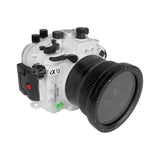 Kit de carcasa para cámara UW Sony A9 PRO V.3 Series con puerto domo de 6" V.7 (incluido el puerto estándar). Blanco