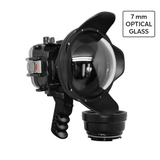 Caixa UW à prova d'água Salted Line para série Sony RX1xx com punho de pistola de alumínio e porta de cúpula seca de vidro óptico de 6" - preta
