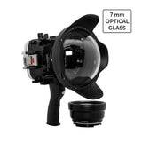 Salted Line 60M/195FT Waterproof housing for Sony RX1xx series with Pistol grip & 6" Optical Glass Dry Dome Port - black
