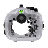 Carcasa para cámara UW Sony A1 FE PZ 16-35 f4G serie Salted Line con puerto domo de 6" V.7 y anillo de zoom (puerto estándar incluido). Blanco