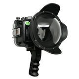 A6600 SeaFrogs UW housing with 6" Dry Dome Port E10-18mm lens with aluminium Pistol Grip trigger.