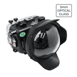 Custodia UW per Sony A6600 SeaFrogs 40M/130FT con porta cupola a secco in vetro ottico da 6" V.7 per Sigma 18-50mm F2.8 DC DN (attrezzatura zoom inclusa)