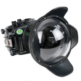 Sea Frogs Sony A7C II/A7CR 40M/130FT Caixa à prova d'água com porta Dome V.10 de 6" (equipamento de zoom FE16-35mm F2.8 GM II incluído)