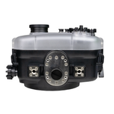 Custodia per fotocamera subacquea Sony A6600 40M/130FT con porta lunga piatta in vetro da 4" per obiettivo 18-105mm (attrezzatura zoom inclusa)