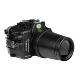 Carcasa de cámara subacuática SeaFrogs de 40 m/130 pies para Canon EOS R6 Mark II con puerto plano largo con rosca de 67 mm