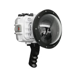 Salted Line waterproof UW housing for Sony A6xxx series with Aluminium Pistol Grip & 6" Dry dome port - Surf (White) / GEN 3
