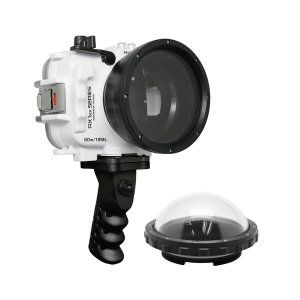 Salted Line Waterproof UW housing for Sony RX1xx series with Aluminium Pistol Grip & 4" Dry Dome Port