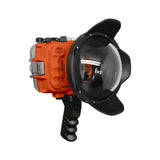 Salted Line UW housing for Sony A6xxx series with Aluminium Pistol Grip & 6" Dry dome port (Orange) / GEN 3