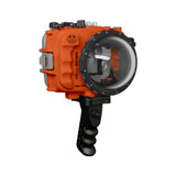 Salted Line waterproof UW housing for Sony A6xxx series with Aluminium Pistol Grip & 4" Dry Dome Port / GEN 3 - orange