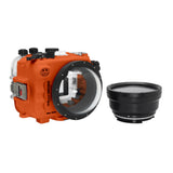 Salted Line 60M/195FT Waterproof housing for Sony A6xxx series Salted Line with 4" Dry Dome Port (Orange) / GEN 3