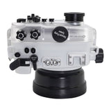 Carcasa Salted Line UW para la serie Sony A6xxx con empuñadura de pistola de aluminio y puerto de domo seco de vidrio óptico de 6" (blanco) / GEN 3