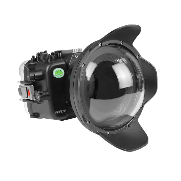 Sony FX3 40M/130FT Underwater camera housing with 6" Dome port V.10 for FE12-24mm F4 (Zoom rings for FE12-24 F4 and FE16-35 F4 included)