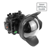 Kit de carcasa para cámara Sony A9 II PRO FE12-24mm f4 UW con puerto de cúpula de vidrio óptico de 6" V.10 (sin puerto estándar) Anillos de zoom para Sony FE12-24 F4 y FE16-35 F4.Negro