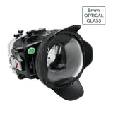 Sony A7C 40M/130FT Wasserdichtes Gehäuse mit 6" optischem Glaskuppelanschluss V.7 (FE28-60mm Zoomgetriebe im Lieferumfang enthalten).