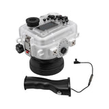 SeaFrogs 60M/195FT Waterproof housing for Sony A6xxx series Salted Line with pistol grip (White) - A6XXX SALTED LINE