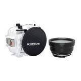 60M/195FT Waterproof housing for Sony RX1xx series Salted Line with Pistol grip & 4" Dry Dome Port(White) - A6XXX SALTED LINE Sea Frogs