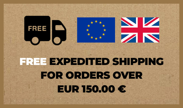 15 EUR Expedited shipping for orders over EUR 150.00€