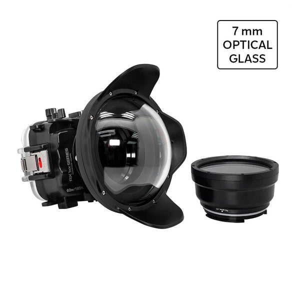 Underwater housing for Sony RX1xx with 6 inch Optical Glass Dry Dome Port - black