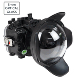 Kit alloggiamento fotocamera Sony A7S III FE 12-24mm f4g UW con porta cupola in vetro ottico da 6" V.10 (senza porta piatta) Anelli zoom per FE 12-24mm F4 e FE 16-35mm F4 inclusi. Nero