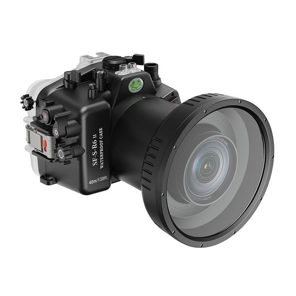 Sea Frogs 40m/130ft Underwater camera housing for Canon EOS R6 Mark II with 6" Flat Long Port (RF 24-105mm f4L IS)