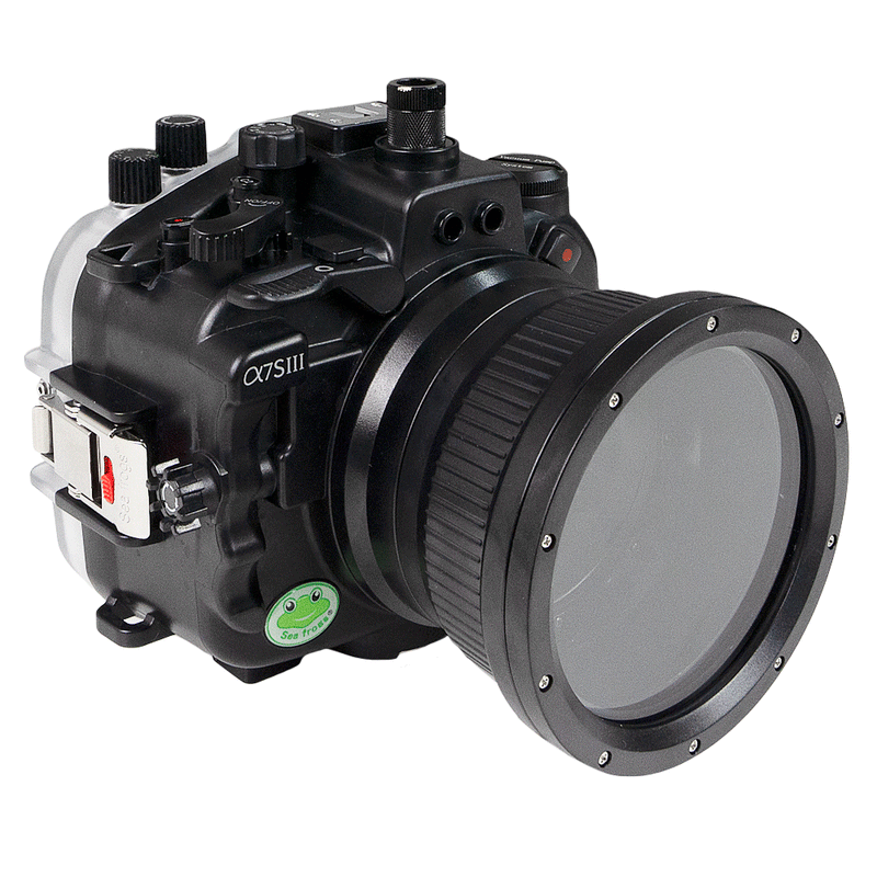 Kit de boîtier de caméra Sony A7S III FE 12-24 mm f4g UW avec port dôme 6" V.10 (y compris le port standard) Bagues de zoom pour FE 12-24 mm F4 et FE 16-35 mm F4 incluses. Noir