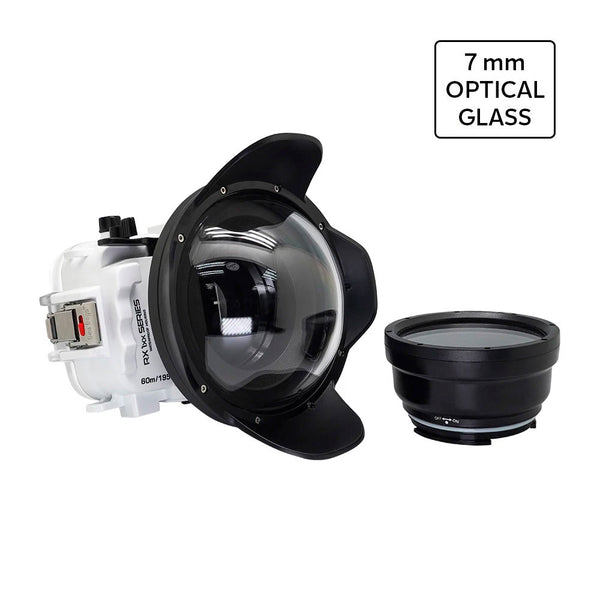 Underwater housing for Sony RX1xx with 6 inch Optical Glass Dry Dome Port