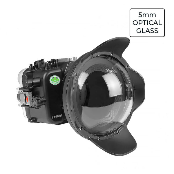 Sea Frogs Sony FX30 40M/130FT Waterproof camera housing with 6" Glass Dome port V.7 for Sigma 18-50mm F2.8 DC DN (zoom gear included)