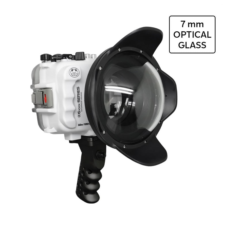 Salted Line UW housing for Sony A6xxx series with Aluminium Pistol Grip & 6" Optical Glass Dry dome port (White) / GEN 3