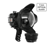 Carcasa impermeable UW Salted Line para la serie Sony RX1xx con empuñadura de pistola de aluminio y puerto de cúpula seca de vidrio óptico de 6" - negro