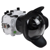 Sony A7S III FE16-35mm F2.8 GM (engrenagem de zoom incluída) Kit de caixa de câmera UW com porta Dome de 6" V2 (sem porta padrão). Branco