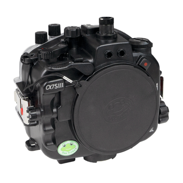 Sony A7S III 40M/130FT Carcasa de cámara submarina sin puerto. Negro
