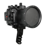 Sony A7 II NG V.2 Series 40M/130FT Custodia per telecamera subacquea con impugnatura a pistola in alluminio (porta lunga) Nero