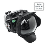 Caixa Sony A6600 SeaFrogs 40M/130FT UW com porta de cúpula seca de vidro óptico de 6" V.7 para Sigma 18-50mm F2.8 DC DN (equipamento de zoom incluído)