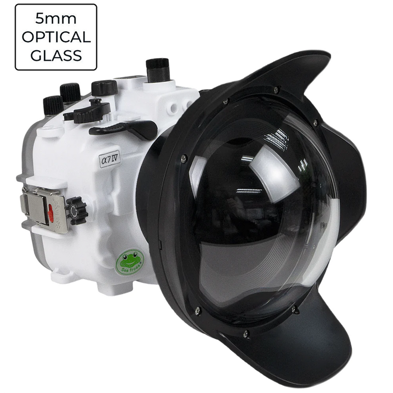 Sony A7 IV Salted Line series 40m/130ft  waterproof camera housing with 6" Optical Glass Dome port V.1. White