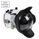 Sony A7S III Salted Line series 40m/130ft  waterproof camera housing with 6" Optical Glass Dome port V.1. White