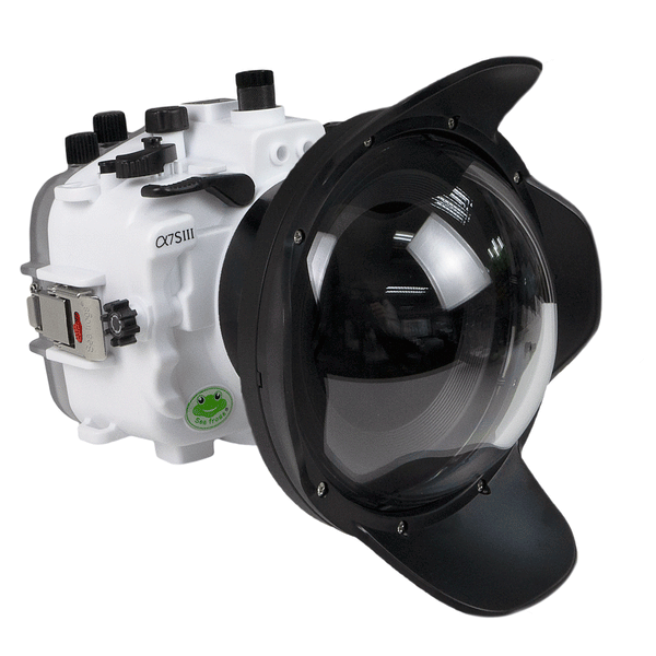 Sony A7S III Salted Line series 40m/130ft waterproof camera housing with 6" Dome port V.1. White