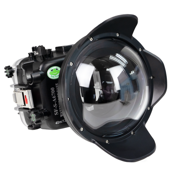 Sony A6700 Sea Frogs 40M/130FT Waterproof housing with acrylic 6" Dome Port V.7 for Sigma 18-50mm F2.8 DC DN (zoom gear included)