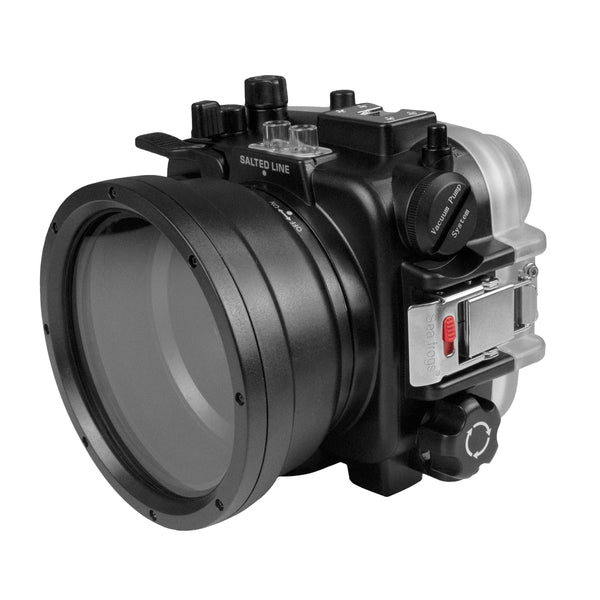 Caixa UW à prova d'água Salted Line para a série de câmeras Sony RX1xx com punho de pistola de alumínio - preto