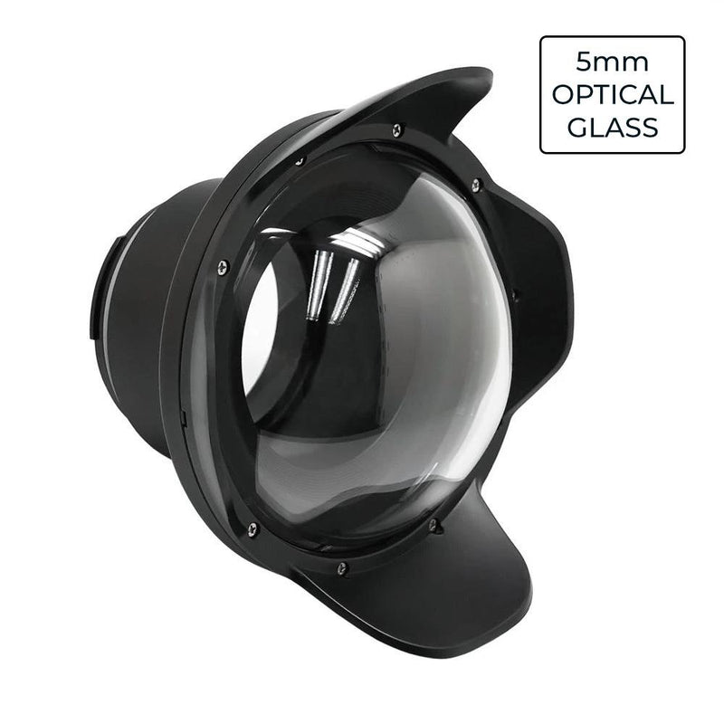 6" Optical Glass Dry Dome Port for SeaFrogs UW Housings V.10 / Sony FE16-35 F2.8 GM II zoom gear kit.