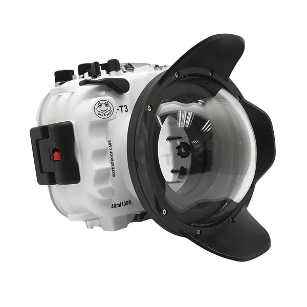 Fujifilm X-T3 40M/130FT Kit custodia per fotocamera subacquea con porta SeaFrogs Dry dome V.1 (bianco)