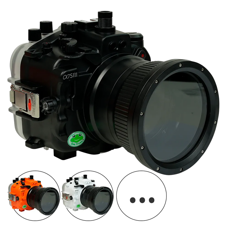 [a7siii-fp90l4] Sea Frogs Salted Line Underwater Camera Housing for Sony A7SIII with 4'' Glass Flat Port