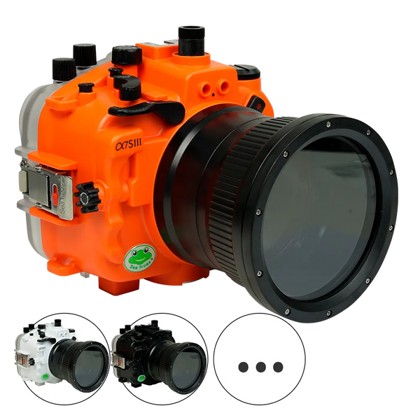 [a7siii-fp90l4] Sea Frogs Salted Line Underwater Camera Housing for Sony A7SIII with 4'' Glass Flat Port