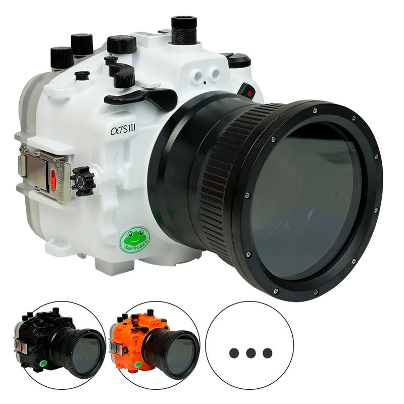 [a7siii-fp90l4] Sea Frogs Salted Line Underwater Camera Housing for Sony A7SIII with 4'' Glass Flat Port