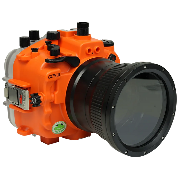[a7siii-fp90l4] Sea Frogs Salted Line Underwater Camera Housing for Sony A7SIII with 4'' Glass Flat Port