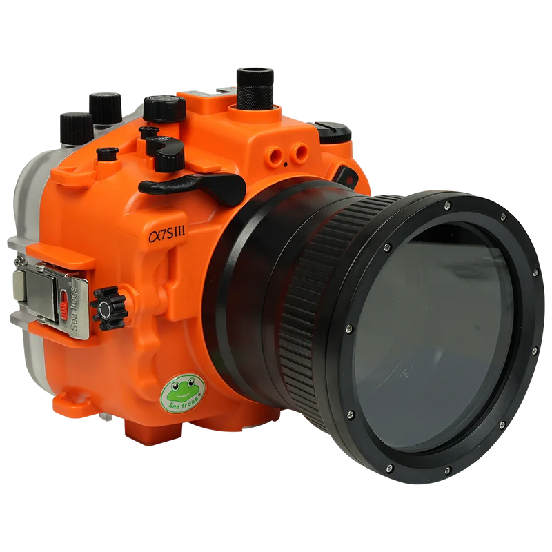 [a7siii-fp90l4] Sea Frogs Salted Line Underwater Camera Housing for Sony A7SIII with 4'' Glass Flat Port