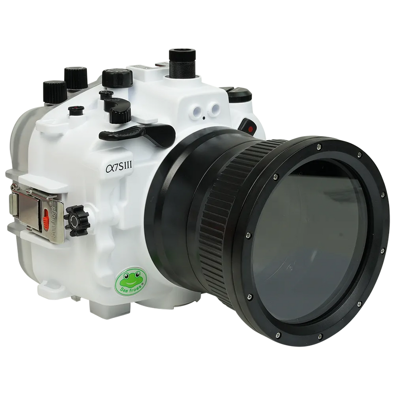 [a7siii-fp90l4] Sea Frogs Salted Line Underwater Camera Housing for Sony A7SIII with 4'' Glass Flat Port