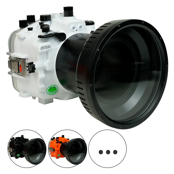 [a7siii-fp90l6] Sea Frogs Salted Line Underwater Camera Housing for Sony A7SIII with 6'' Glass Flat Port