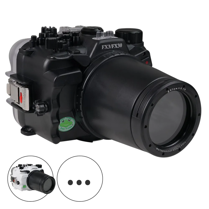 [fx3-fx30-fp90l67] Sea Frogs Salted Line Underwater Camera Housing for Sony FX3/FX30 with HDMI 2.0 Support with 67mm Thread Glass Flat Port