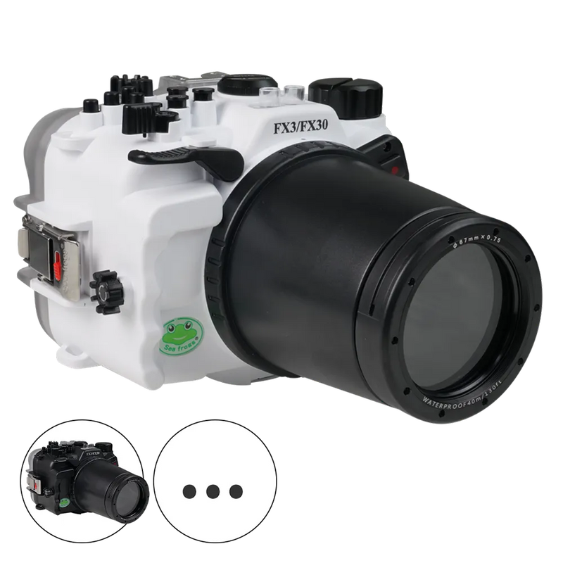 [fx3-fx30-fp90l67] Sea Frogs Salted Line Underwater Camera Housing for Sony FX3/FX30 with HDMI 2.0 Support with 67mm Thread Glass Flat Port
