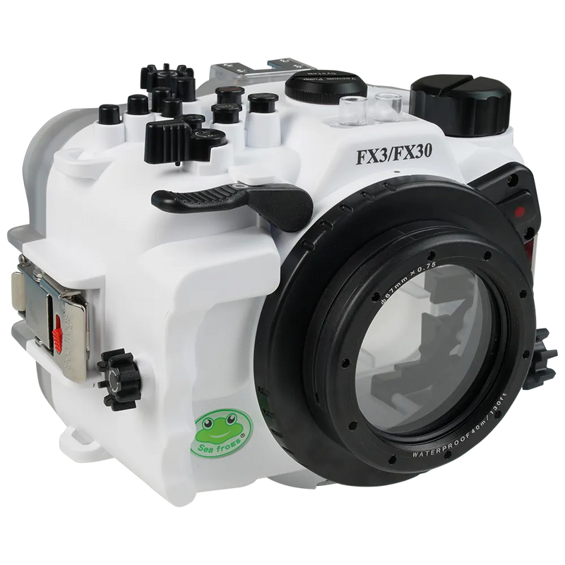 [fx3-fx30-fp90ss67] Sea Frogs Salted Line Underwater Camera Housing for Sony FX3/FX30 with HDMI 2.0 Support | 67mm Flat Port